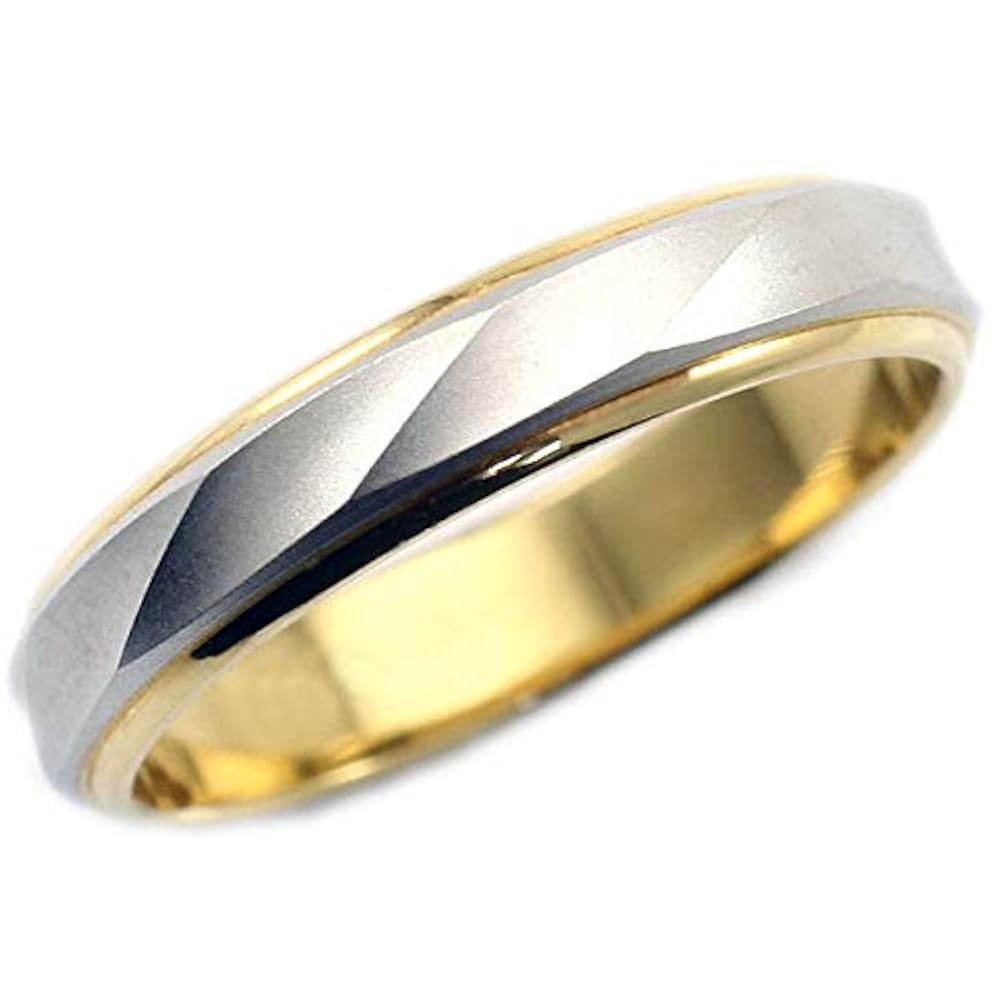 美品・新品仕上済 PT900・k18・ コンビリング　#10 Amazon | 刻印無料 シンプル ハンドメイド マリッジ リング 結婚